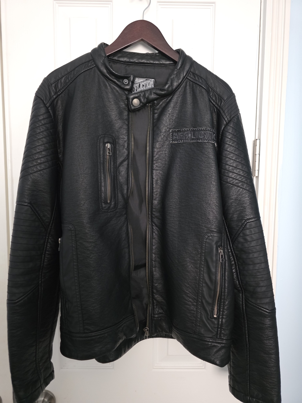 Affliction Men's Black Quilted Moto Jacket